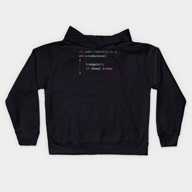 Code Life Mantra - C# Kids Hoodie by propolistech